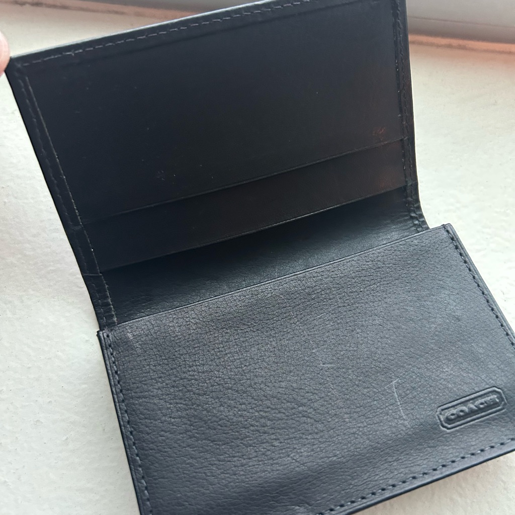 Vintage Coach Leather Card Holder Black